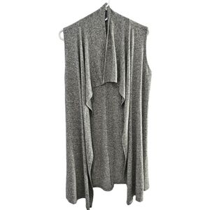 Juicy Couture Women's Heather Gray Sleeveless Open Front Waterfall Cardigan